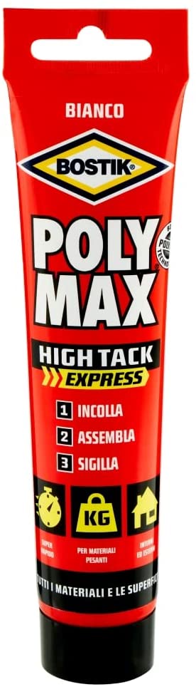 BOSTIK Poly Max High Tack Express colla di montaggio e sigillante  universale super forte, tenuta istantanea tubo 165g bianco 